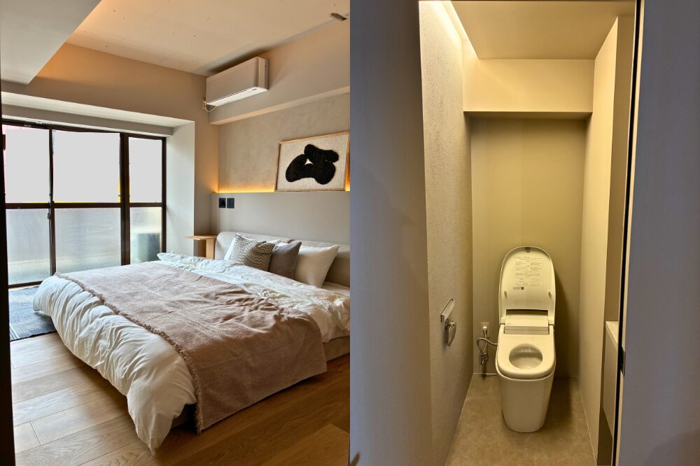 G1コンセプトルームの寝室とトイレ