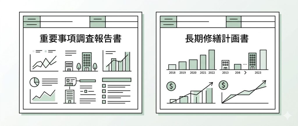 配管の状態や修繕計画を確認する物件資料